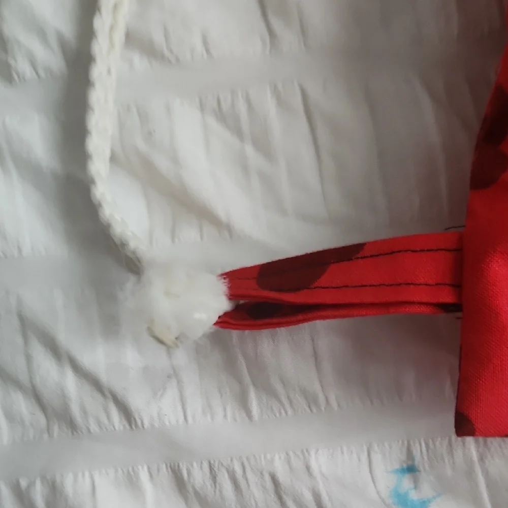 Red Drawstring Backpack with Black Pattern - Picture 4 of 5